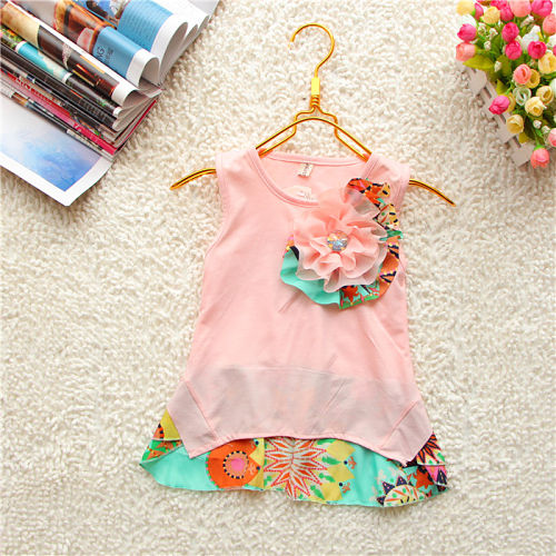 Light Pink Sleeveless and print Shirt