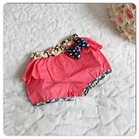 Watermelon Red Shorts Dot Bow